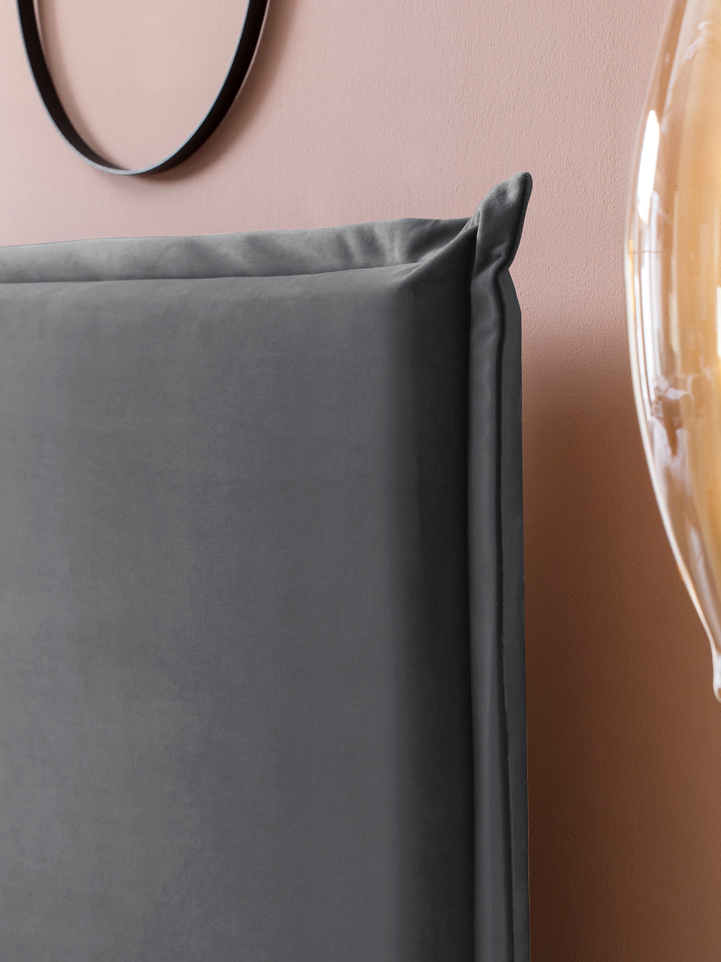 Velours Boxspringbett Dunkelgrau LONDON