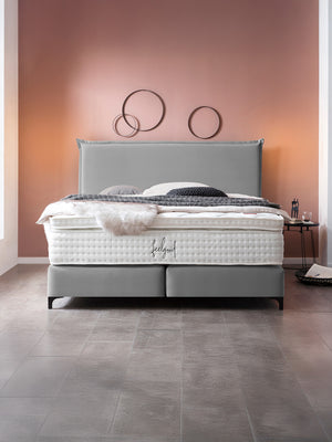 Velours Boxspringbett Grau LONDON