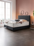 Velours Boxspringbett Schwarz LONDON
