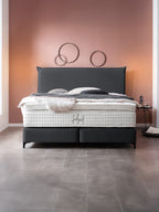 Velours Boxspringbett Schwarz LONDON