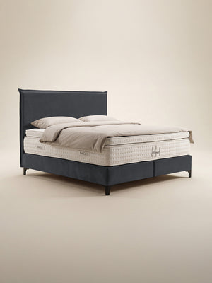 Velours Boxspringbett Dunkelgrau LONDON