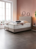 Velours Boxspringbett Taupe LONDON