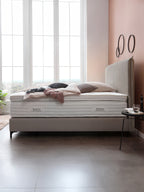 Velours Boxspringbett Taupe LONDON