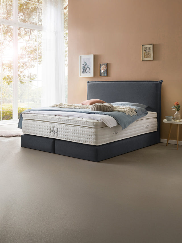Webstoff Boxspringbett Anthrazit LONDON