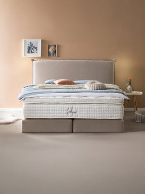 Webstoff Boxspringbett Beige LONDON