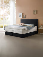 Webstoff Boxspringbett Schwarz LONDON