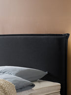 Webstoff Boxspringbett Schwarz LONDON
