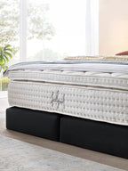 Webstoff Boxspringbett Schwarz LONDON