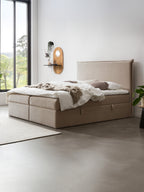 Samt Boxspringbett mit Stauraum Beige LONDON