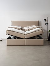Samt Boxspringbett mit Stauraum Beige LONDON