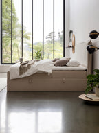 Samt Boxspringbett mit Stauraum Beige LONDON