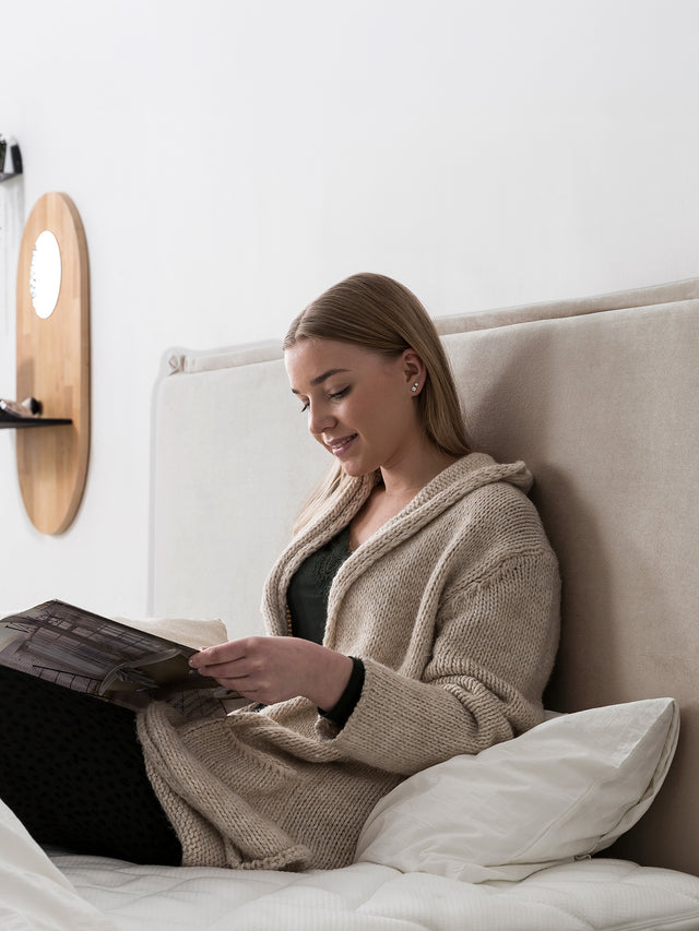 Samt Boxspringbett mit Stauraum Beige LONDON