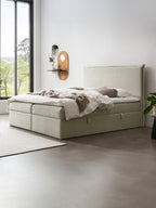 Samt Boxspringbett mit Stauraum Creme LONDON