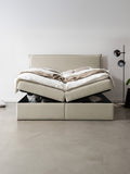 Samt Boxspringbett mit Stauraum Creme LONDON