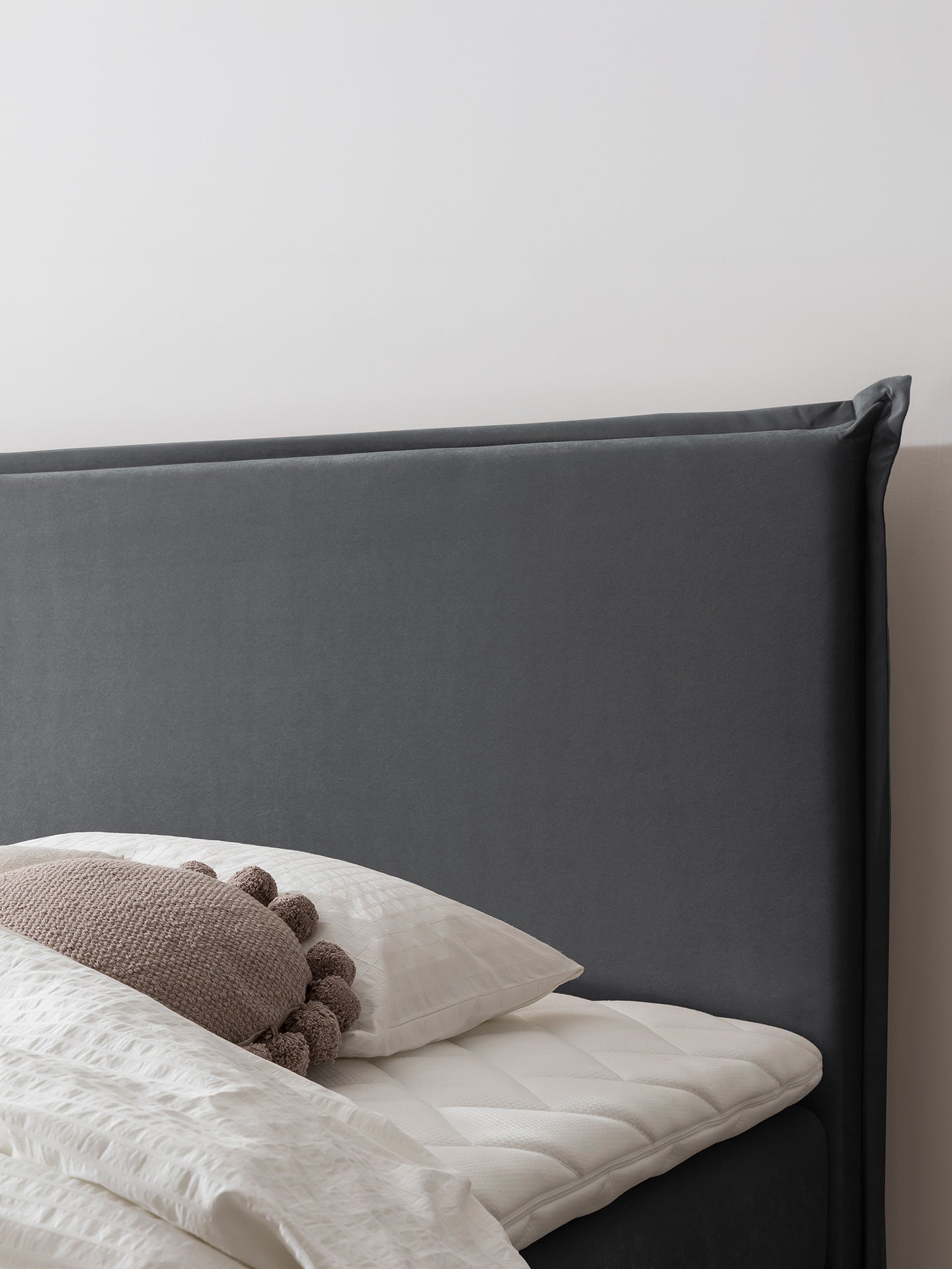 Samt Boxspringbett mit Stauraum Dunkelgrau LONDON