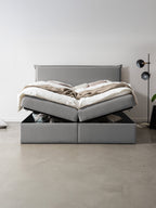 Samt Boxspringbett mit Stauraum Grau LONDON