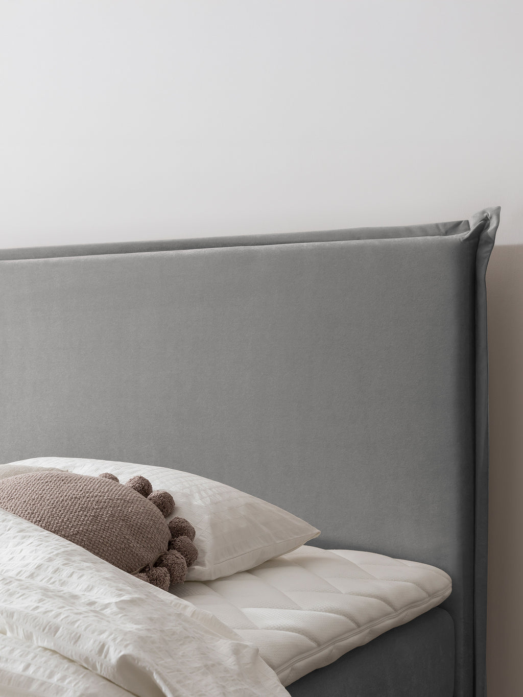 Samt Boxspringbett mit Stauraum Grau LONDON