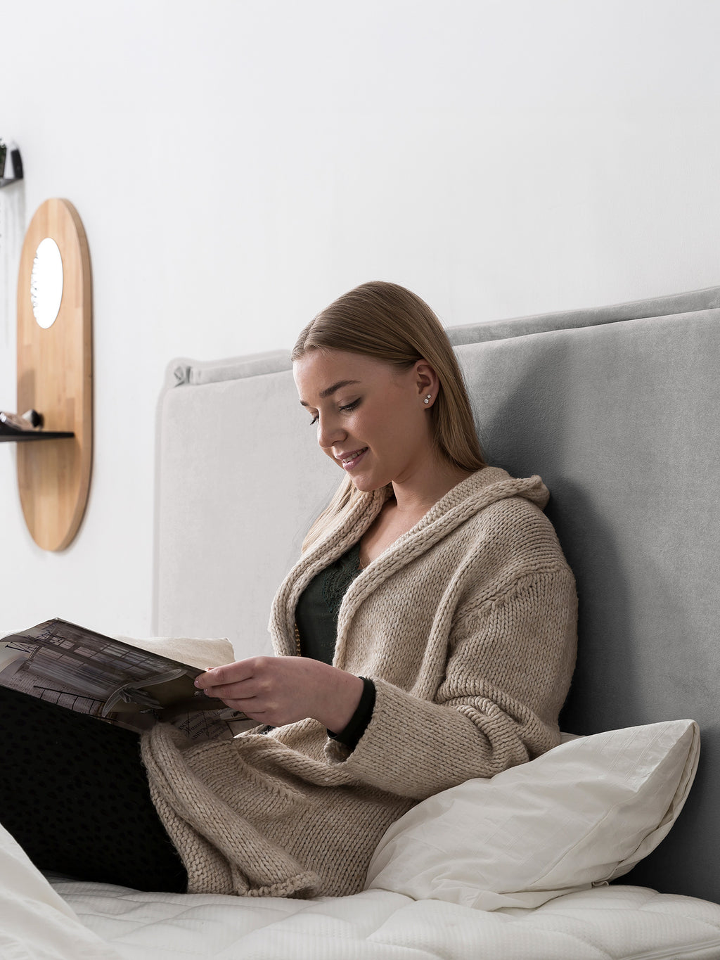 Samt Boxspringbett mit Stauraum Grau LONDON