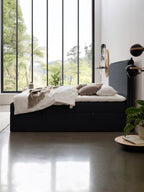 Samt Boxspringbett mit Stauraum Schwarz LONDON