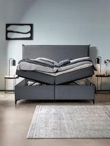 Webstoff Boxspringbett mit Stauraum Anthrazit LONDON