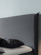 Webstoff Boxspringbett mit Stauraum Anthrazit LONDON