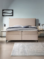 Webstoff Boxspringbett mit Stauraum Beige LONDON