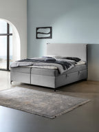 Webstoff Boxspringbett mit Stauraum Hellgrau LONDON