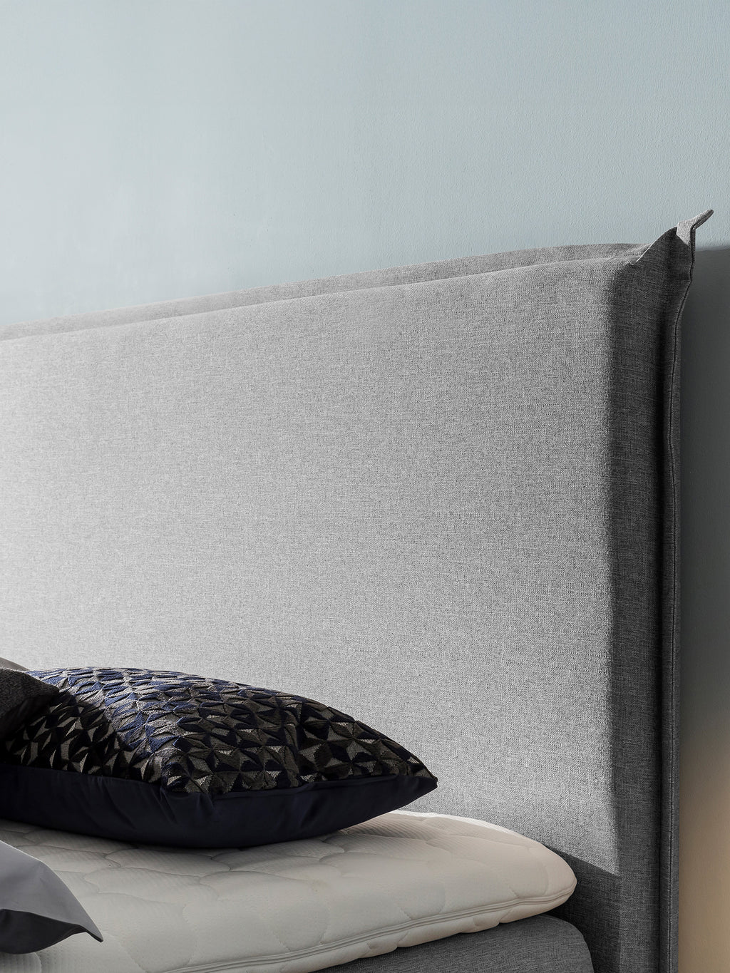 Webstoff Boxspringbett mit Stauraum Hellgrau LONDON