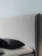 Webstoff Boxspringbett mit Stauraum Hellgrau LONDON