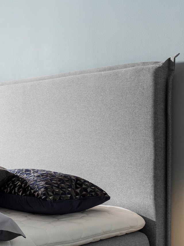 Webstoff Boxspringbett mit Stauraum Hellgrau LONDON