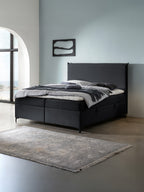 Webstoff Boxspringbett mit Stauraum Schwarz LONDON