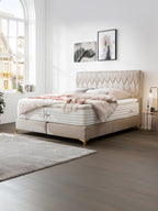 Samt Boxspringbett Beige LYON