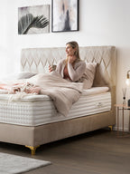 Samt Boxspringbett Beige LYON