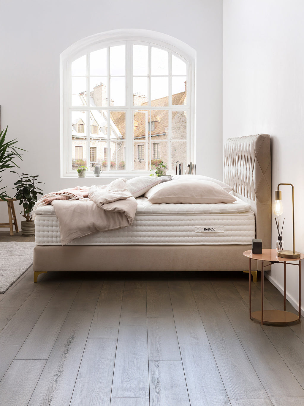 Samt Boxspringbett Beige LYON