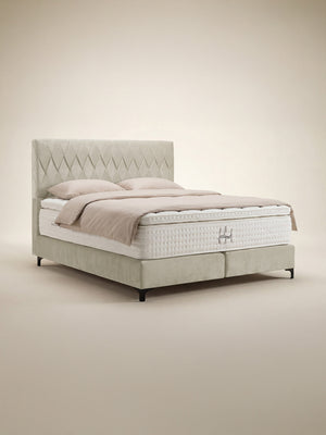 Samt Boxspringbett Creme LYON