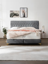 Samt Boxspringbett Dunkelgrau LYON