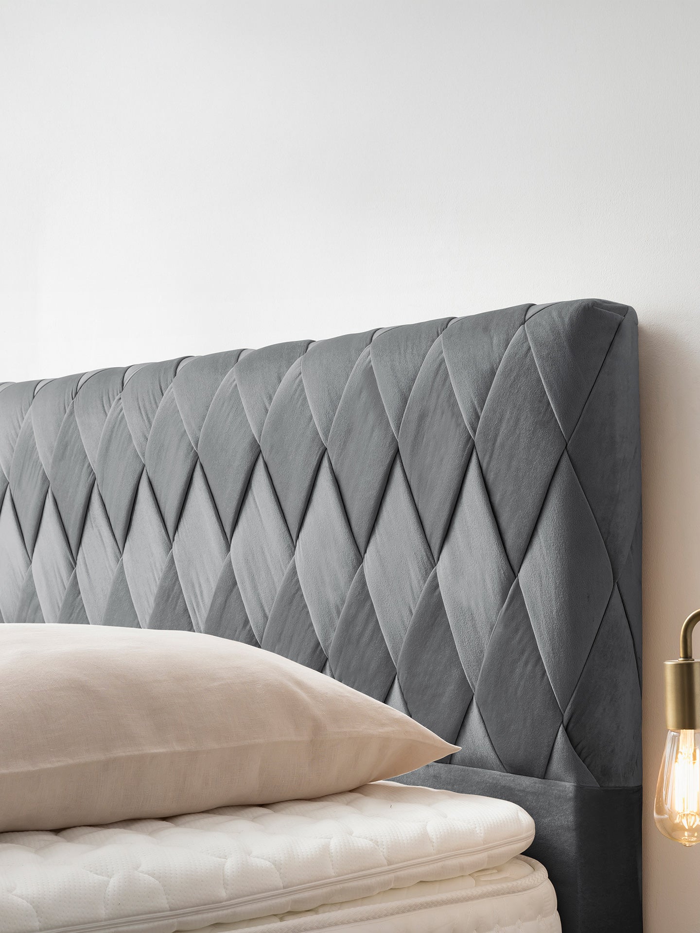 Samt Boxspringbett Dunkelgrau LYON