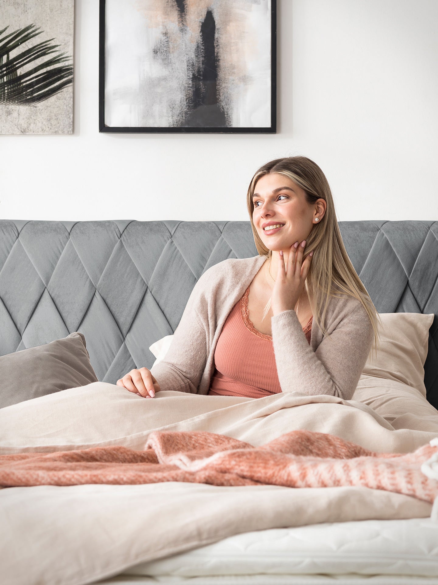 Samt Boxspringbett Dunkelgrau LYON