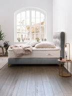 Samt Boxspringbett Grau LYON