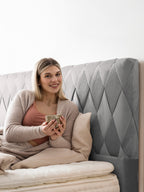 Samt Boxspringbett Grau LYON