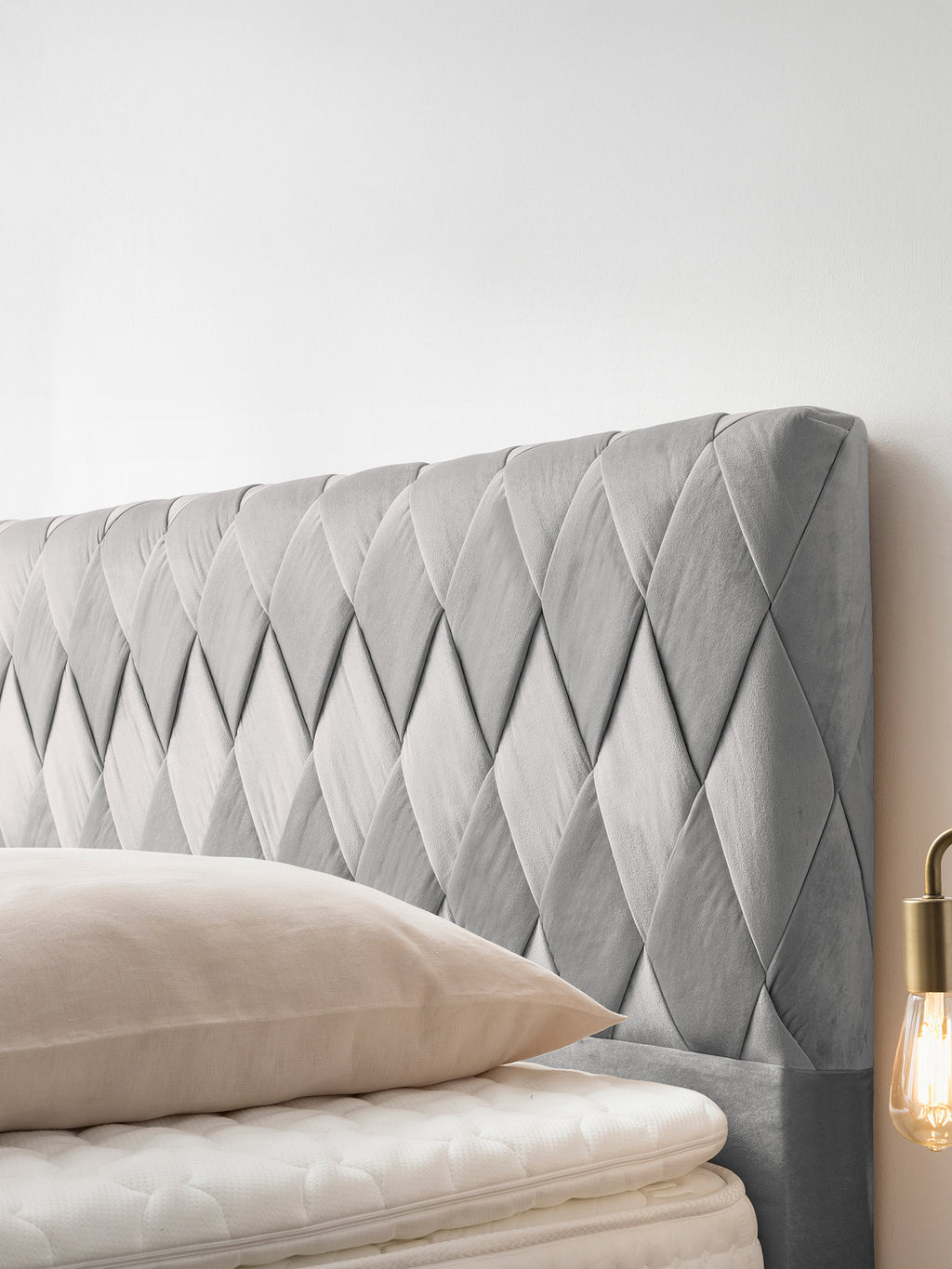 Samt Boxspringbett Grau LYON