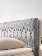 Samt Boxspringbett Grau LYON