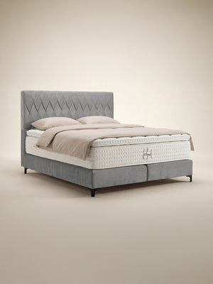 Samt Boxspringbett Grau LYON