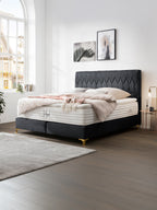 Samt Boxspringbett Schwarz LYON