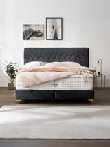 Samt Boxspringbett Schwarz LYON