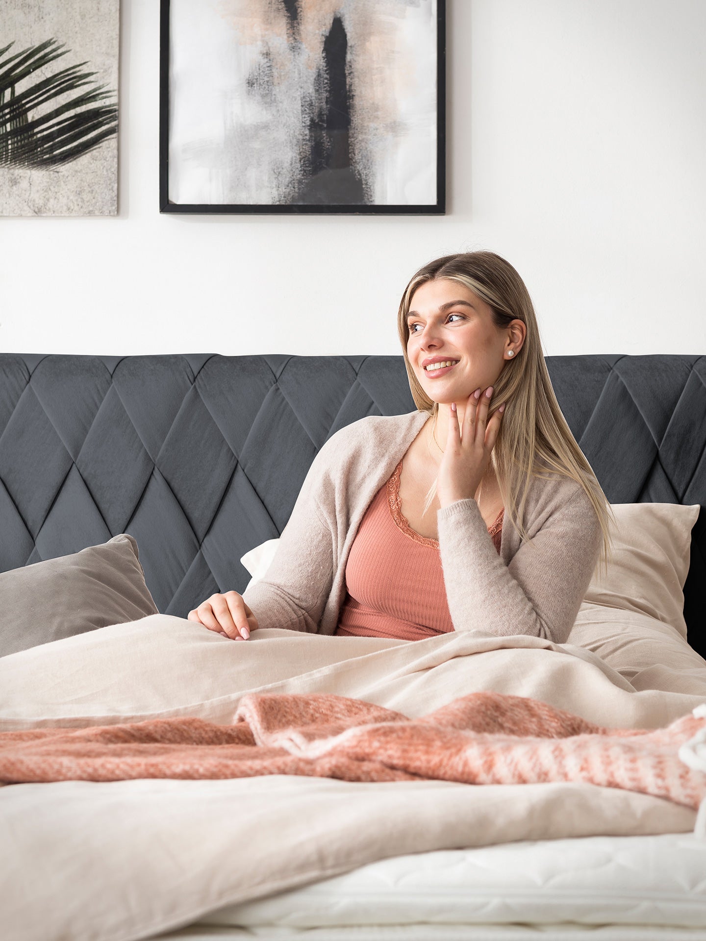 Samt Boxspringbett Schwarz LYON