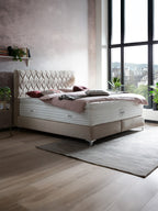 Velours Boxspringbett Creme LYON