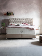 Velours Boxspringbett Creme LYON