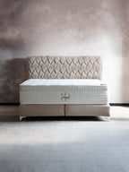 Velours Boxspringbett Creme LYON