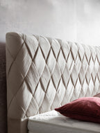 Velours Boxspringbett Creme LYON